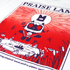 //merch.devolverdigital.com/cdn/shop/products/CotL-RadShirt-3_1024x1024.jpg?v=1653409533 Cult of the Lamb Praise Lamb T-Shirt (White)