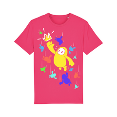 //merch.devolverdigital.com/cdn/shop/products/ScreenPrintPinkT-Shirt-FrontWEB_1024x1024.png?v=1602083335 Fall Guys Screen Print T-Shirt (Pink)