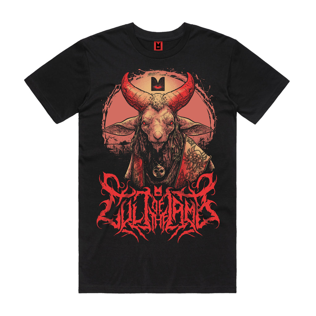 Cult Of The Lamb Graphic T-Shirt - Harajuku Kawaii Style, 2D Print, Women's Short Sleeve Top, Black, X-Large