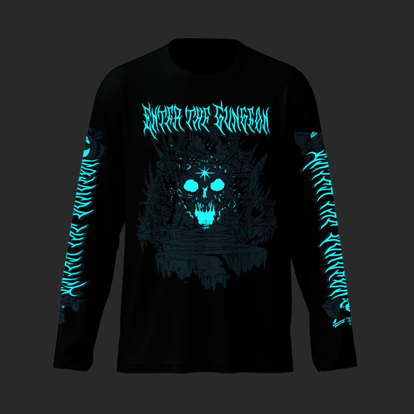 Enter the Gungeon Anniversary Glow in the Dark Long Sleeve T-Shirt (Black)