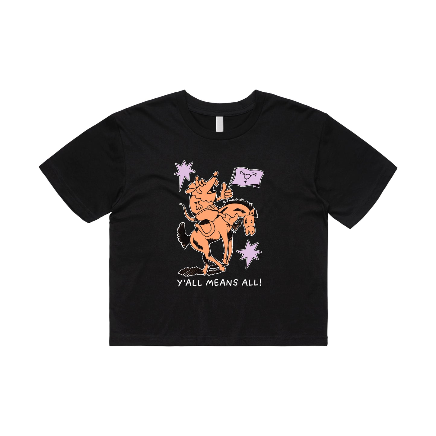 Devolver Y'all Means All Crop Top (Black)