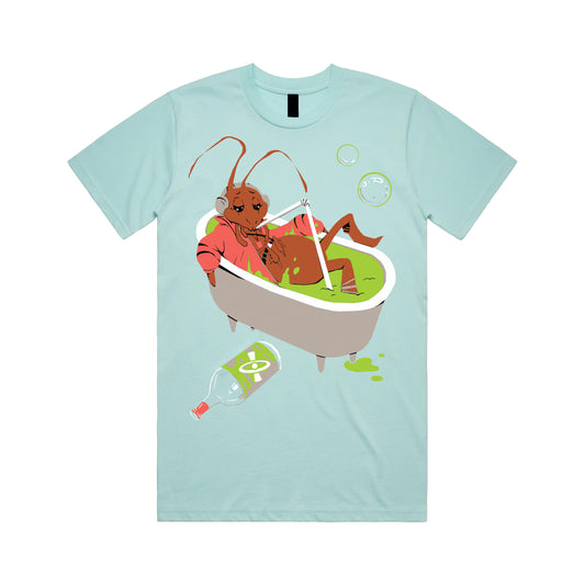 Mycopunk Roachard in a Bathtub T-Shirt (Lagoon)